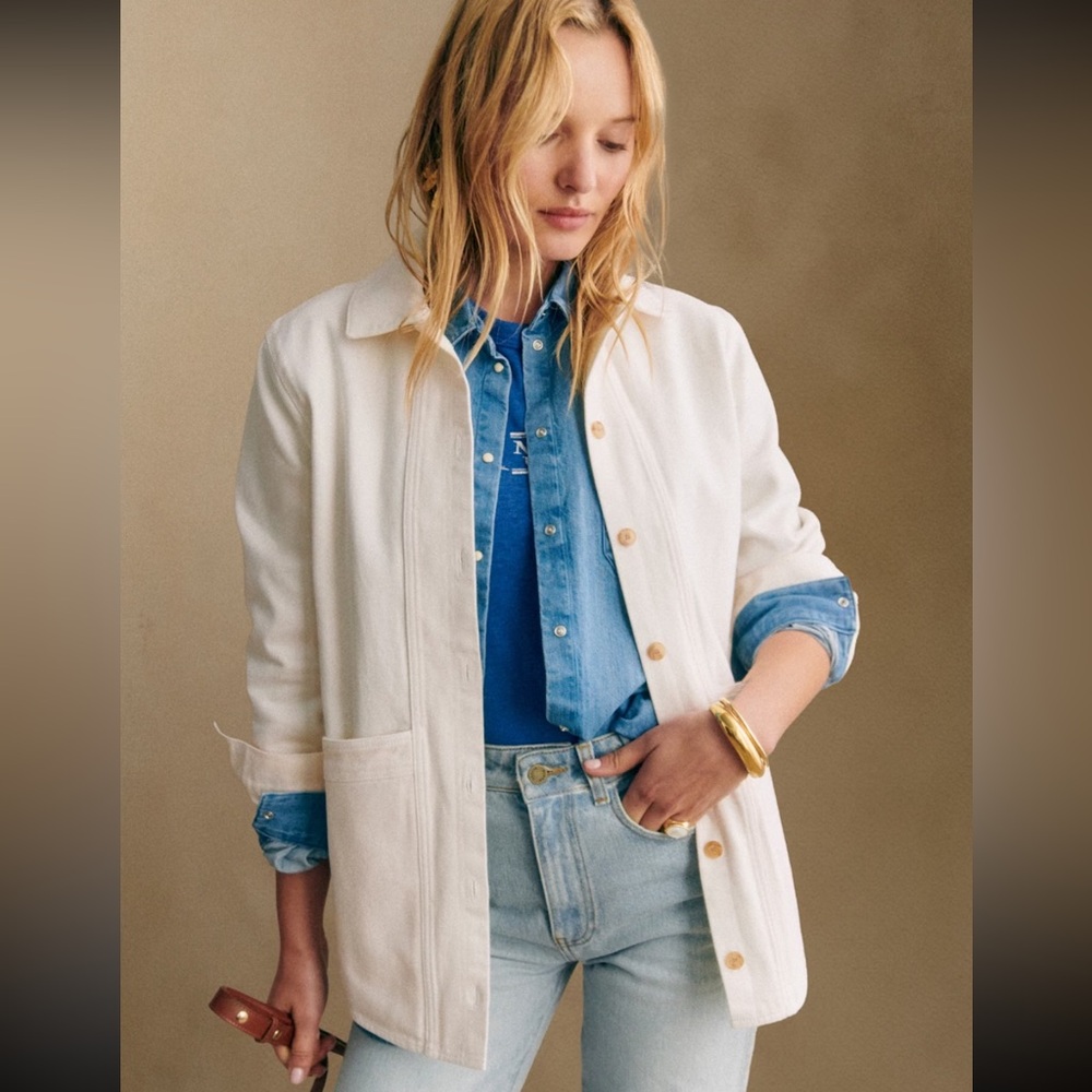 NWT Sézane Will Jacket in ecru, size small